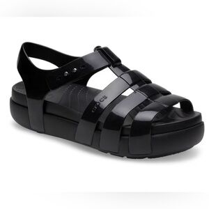 CROCS - BLACK FISHERMAN SANDALS